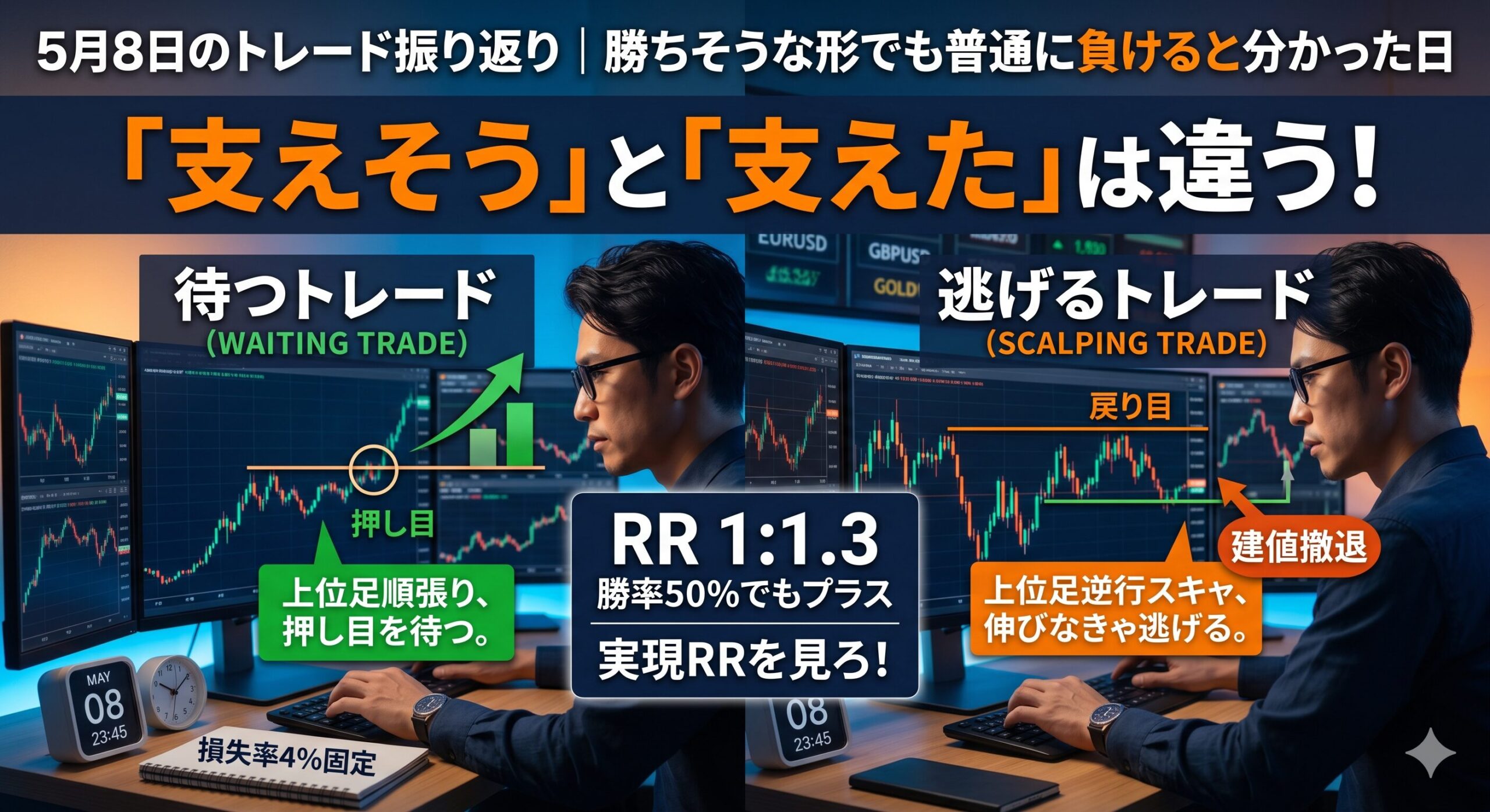 5月8日のトレード振り返り｜勝ちそうな形でも普通に負けると分かった日